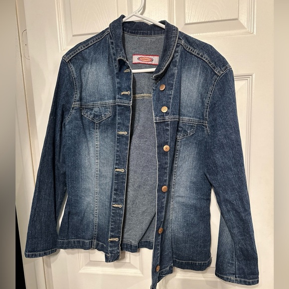 Vintage “Chipieco” denim jacket Jean Shirt Button Front Straight Sleeves Women’s - Picture 1 of 8
